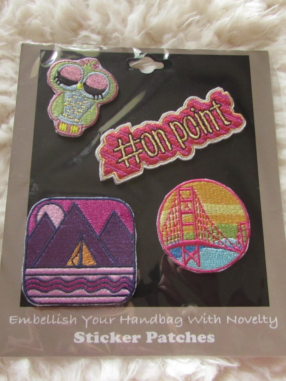 Novelty Embroidered Sticker Patch #onpoint Owl Golden Gate Bridge Mountains